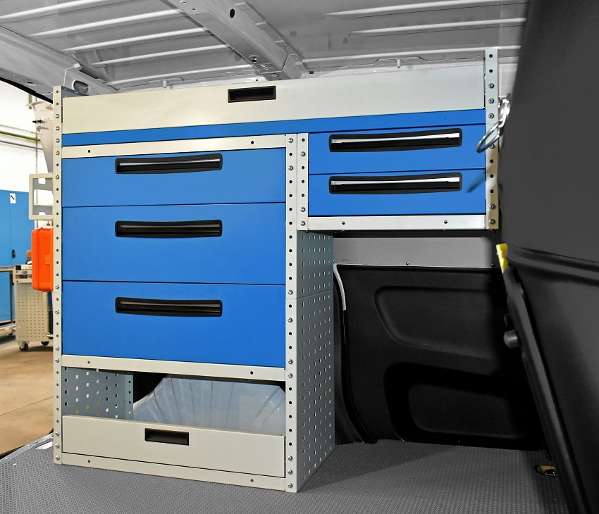 Cassetti e comparti con antina su Berlingo Syncro Friuli