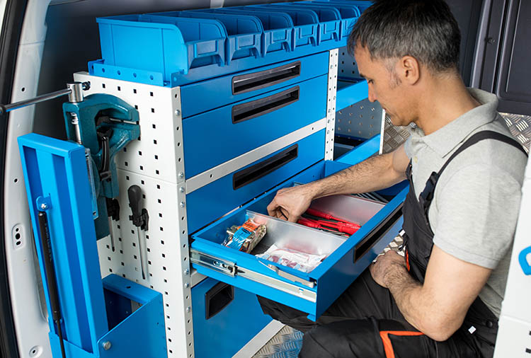 cassettiera per furgone portavaligette Syncro Friuli